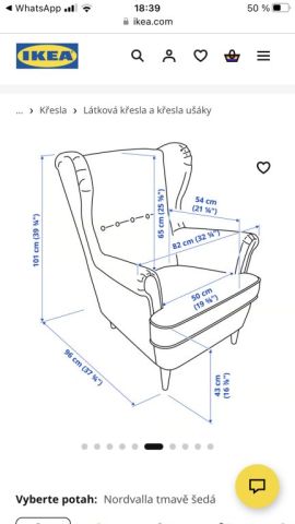 Prodám nové nepoužité křeslo z IKEA